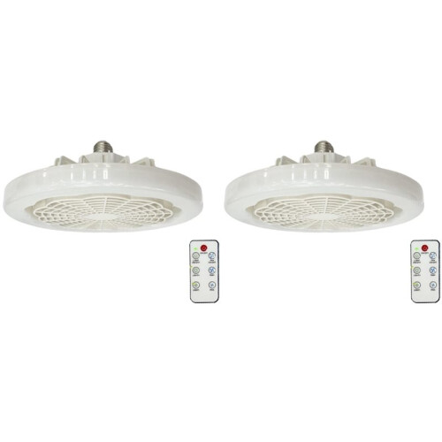 2X E27 Ceiling Fan with Light & Remote Control,  Fan Light, Lighting Fan, LED Ceiling Fan Lamp A