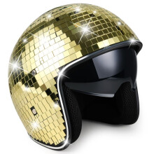 Casque de Boule Disco avec Visière Rétractable, Miroir Pailleté, Casque de Disco Punk, Chapeau de Costume de Boule Disco pour Bar DJ