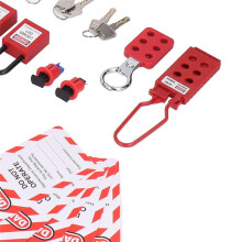 Zestaw Blokad Elektrycznych, Uniwersalny Zacisk na Blokadach Wyłączników Loto-Safety Locks Hanging Tags Set