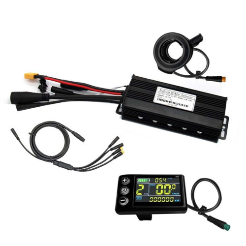 2X Three Mode Ebike Controller 24V/36V/48V with S866 LCD Color Display Waterproof Connector 1000W,A 1
