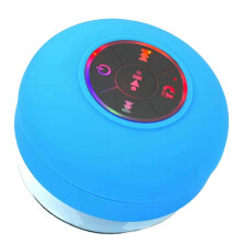 Waterproof Speaker with LED, Suction Cup, Portable Stereo for Outdoor Sports, Bathroom Use