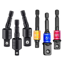 Hexagonal to Square Socket Adapter Shank Drill Adaptor Set, 4-in-1 Impact Grade Socket Adapter