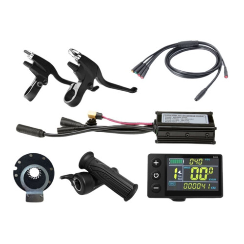 Three-Mode Ebike Sine Wave Controller 15A 36V/48/52V with S866 LCD Color Display Electric Bike Motor Conversion Kit