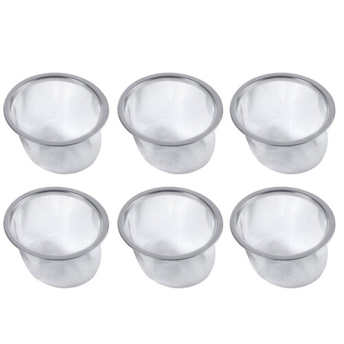 6X Teapot Diameter 80mm Metal Mesh Tea Leaf Spices Strainer Basket