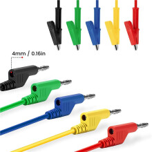 50 St 4 mm Multimeter Bananplugg Till Krokodilklämmor Testkabel för Elektriska Testledningar och Krokodilklämmakabel