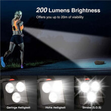 2X Night Running Lights for Runners, LED Chest Lamps with Reflective Vest Gear and Rechargeable Battery Charging Lights