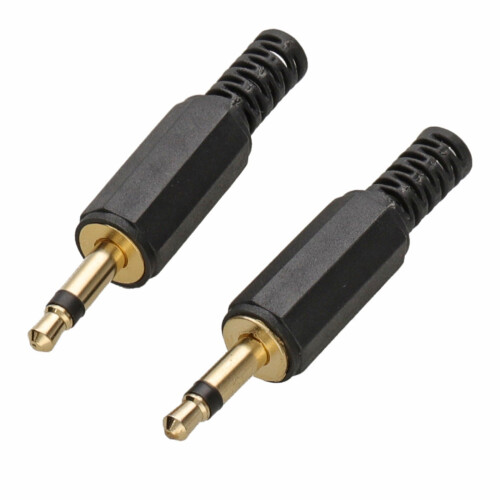 kenable 3.5mm Mono Jack Plug End Gold Solder Yourself [2 Pack] 1