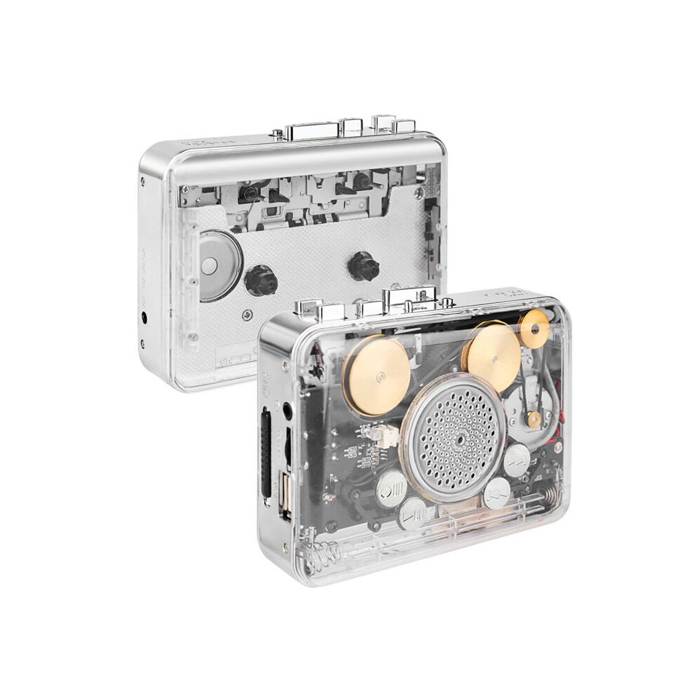 Portable Cassette Tape Player Recorder Transparent Shell Usb Cassette Capture To Mp3 Format To U Disk Tape Music Player 4711227091424