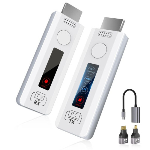 Wireless -Compatible Transmitter and Receiver: Plug &  Portable Wireless Extender Kit Support 2.4/5G, 4K Decode