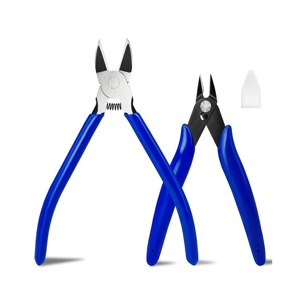 Photos - Pliers 2 Pack Wire Cutters Set, 6Inch and 5Inch Ultra- Flush Cutters, Carbon Steel Wire Cutters for Crafting, Electronics