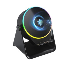 Wireless Induction Speaker,Cell Phone Stand with Speaker,Stereo Sound,RGB Ambient Light,Smartphone Holder B