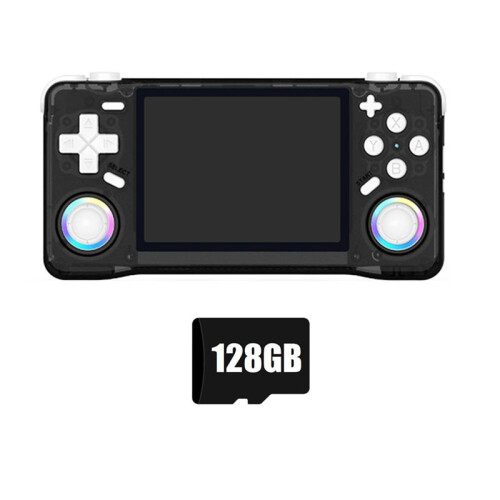 Console de Videogame Portátil Retrô XF35H, 128 GB, Jogos Pré-Carregados, Tela IPS de 3,5 Polegadas, WiFi, Linux, Pocket Player D