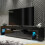 TV Unit Nova 200cm - Black with Gloss Doors and LED Lights 1
