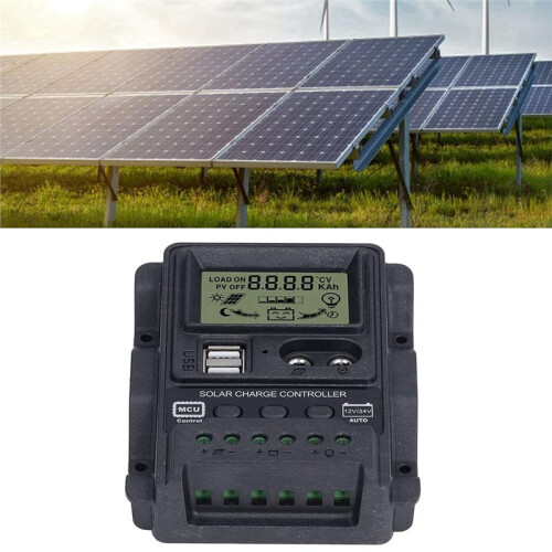 PWM Controllers, Power Off Memory Backflow Resistance Circuit Dual USB Solar Controller for Batteries (30A) 2