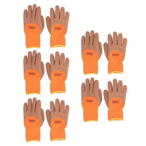 Waterproof Thermal Work Gloves, Nylon Insulation, 5 Pairs 1