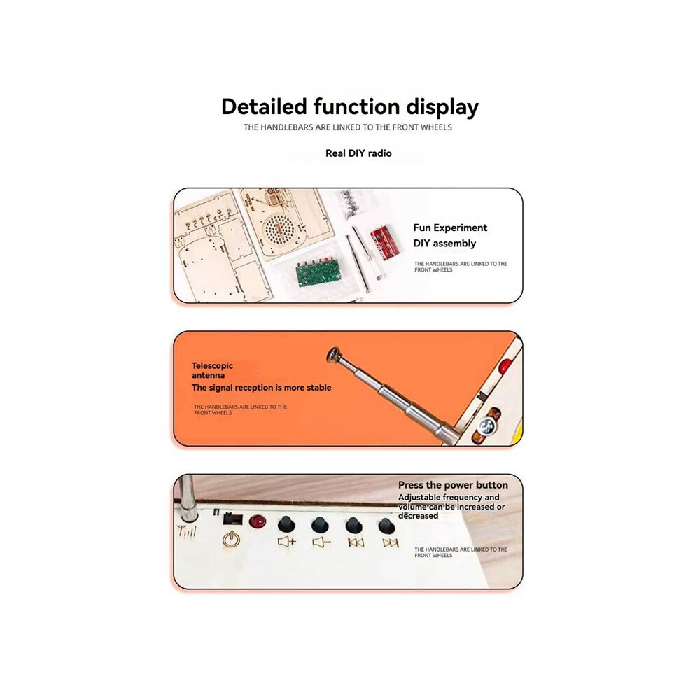 Build A Radio Kit Wood Radio Electronic Learning Set Interactive Building Toys Scientific Experimental Kits For Kids 6032787181508