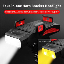 Lampe D'Éclairage de Vélo Multifonctionnelle, Phares à Klaxon, Lumières de Chargement USB pour Vélo de Montagne, Équipement D'Équitation