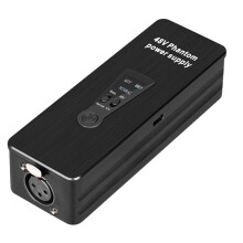 Phantom Power Supply 48V Microphone Amplifier Rechargeable Portable for Condenser Microphones Preamp Record Studio
