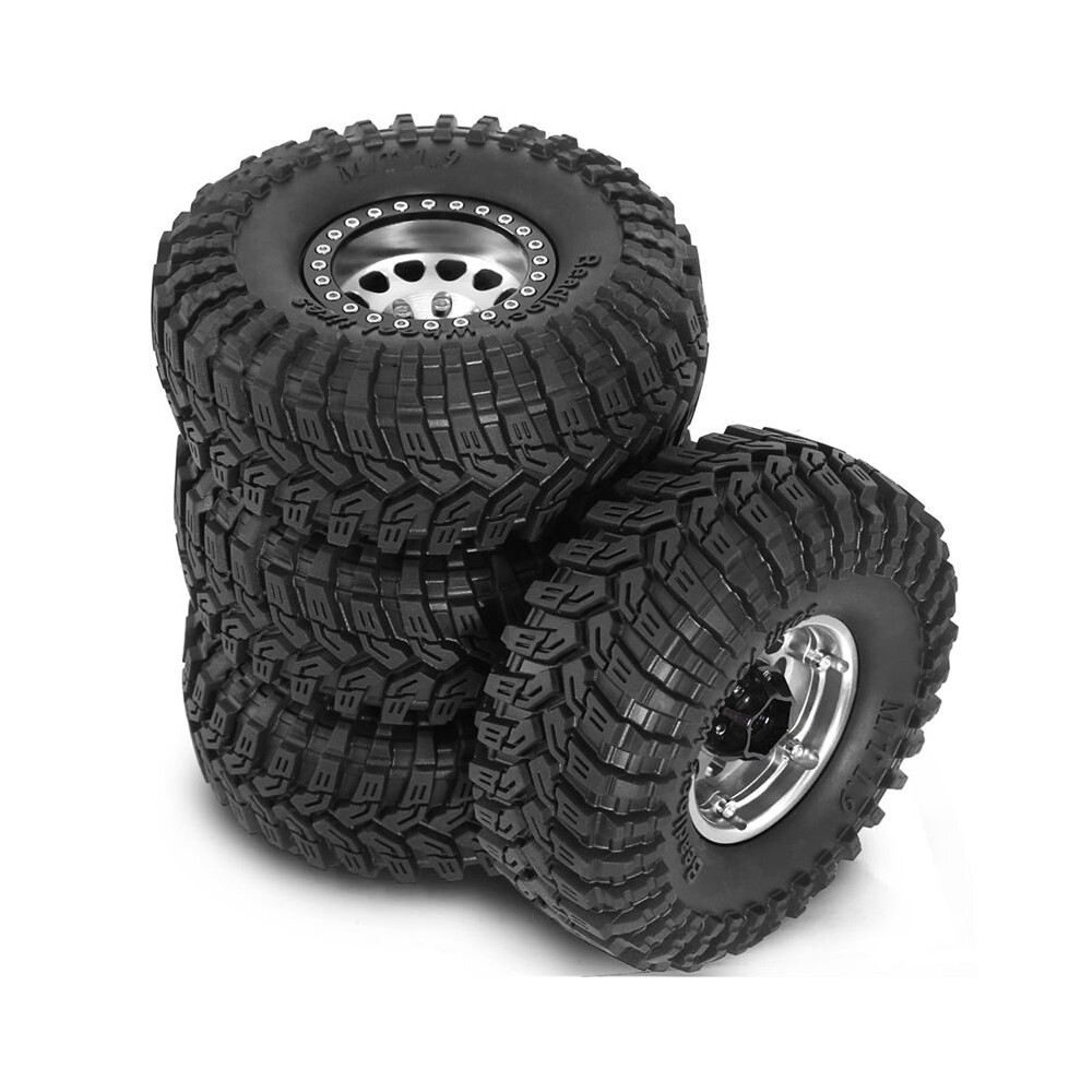 4Pcs 1.9 Metal Beadlock Tires Claw Mud Terrain Wheel Tires For Fcx10 Axial Scx10 Pro Scx10 Utb18 Trx4 Silver 6031024859224