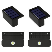 4 Pcs LED Solar Wall Lamps Stair Light Outdoor Lighting Fence Porch Decorative Lamp Step Fence Yard Garden White Light