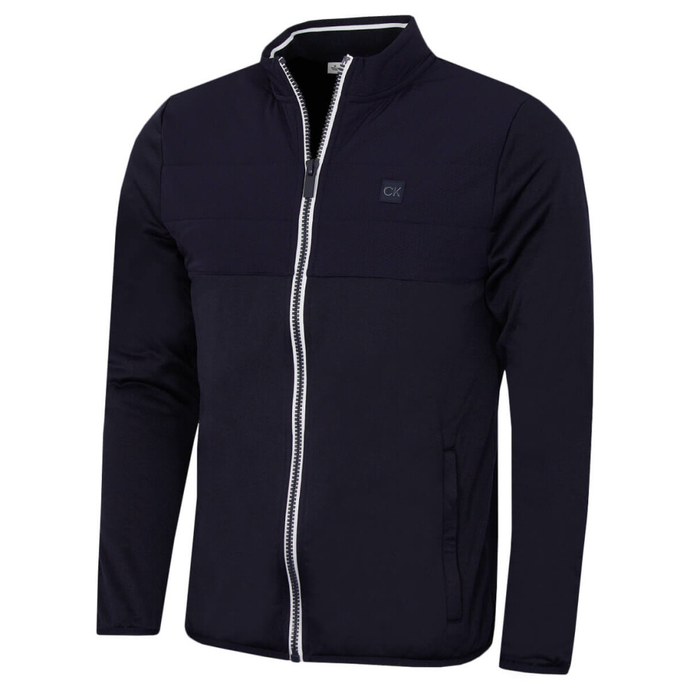 Calvin Klein (Xxl, Navy) Mens Atlantic Hybrid Stretch Insulated Full Zip Golf Sweater