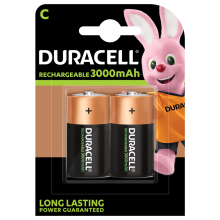 2 x Duracell C Size 3000 mAh Rechargeable Batteries NiMH LR14 HR14 DC1400 ACCU