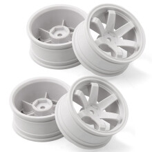 4Pc 1/10 -Road Drift Car 52X26MM Cubo de Roda 1.9 Polegadas Climb Car Wheel Rim para HSP  HPI  TT02, Branco
