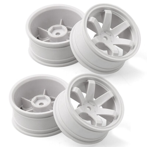 4Pc 1/10 -Road Drift Car 52X26MM Cubo de Roda 1.9 Polegadas Climb Car Wheel Rim para HSP  HPI  TT02, Branco