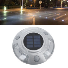 Waterproof Solar Driveway Lights 12 LED IP68 for Pathway Yard Sidewalk Silver