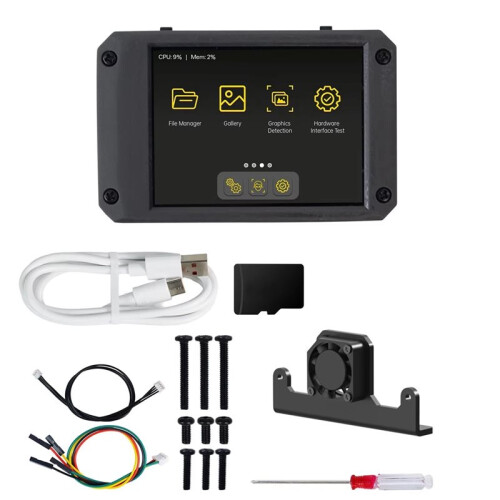 Módulo de Câmera de Reconhecimento Visual K230 com Tela Sensível Ao Toque HD de 2,4 Polegadas,  Capacidade de Memória para Kit de Robótica e