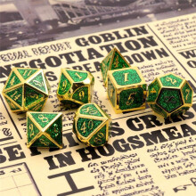 7PCS Metal Dice, Heavy Solid Zinc Alloy Polyhedron Dice Set for D&D Dungeons and Dragon Tabletop Game