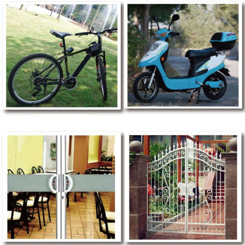 Cycling Security Lock Wireless Remote Control Anti-Theft Vibration Alarm Lock Electric Motorcycle Code Chain Lock Black 2