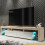 TV Unit Nova 200cm - Oak & White Gloss Doors and LED Lights 1
