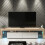 TV Unit Nova 200cm - Oak & White Gloss Doors and LED Lights 4