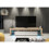 TV Unit Nova 200cm - Oak & White Gloss Doors and LED Lights 5