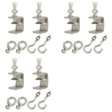 6X Stainless Steel Small C Clamp with Ring, C Clamp,Pipe Clamp Hooks for Hanging, Clamp with Ring for Woodworking
