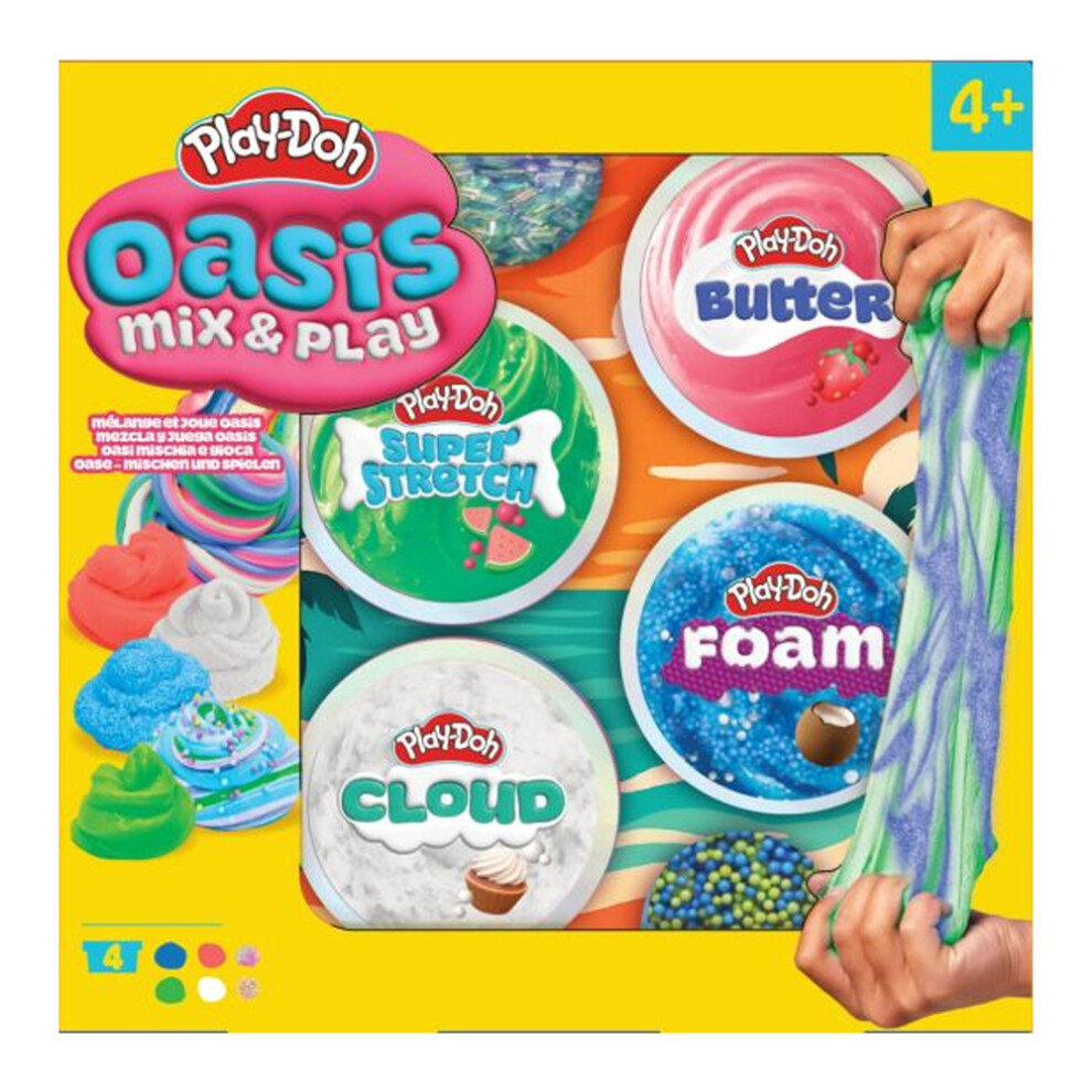 Play-Doh Oasis Mix & Play Slime 4-Pack Sensory Toy