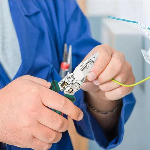 3X 10 in 1 Electrical Cable Stripper Plier Voltage Tester Scissors with Electricity Measurement Function 2
