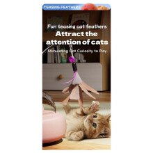 Electric Cat Interactive Toy Pet Toys with Feather Cat Teaser Wand Rechargeable Electric Sensing Pet Toys for