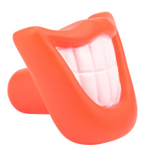 Funny Pet Dog Puppy Chew Sound Squeaky Giggle Smile Lips & Teeth Toy Red