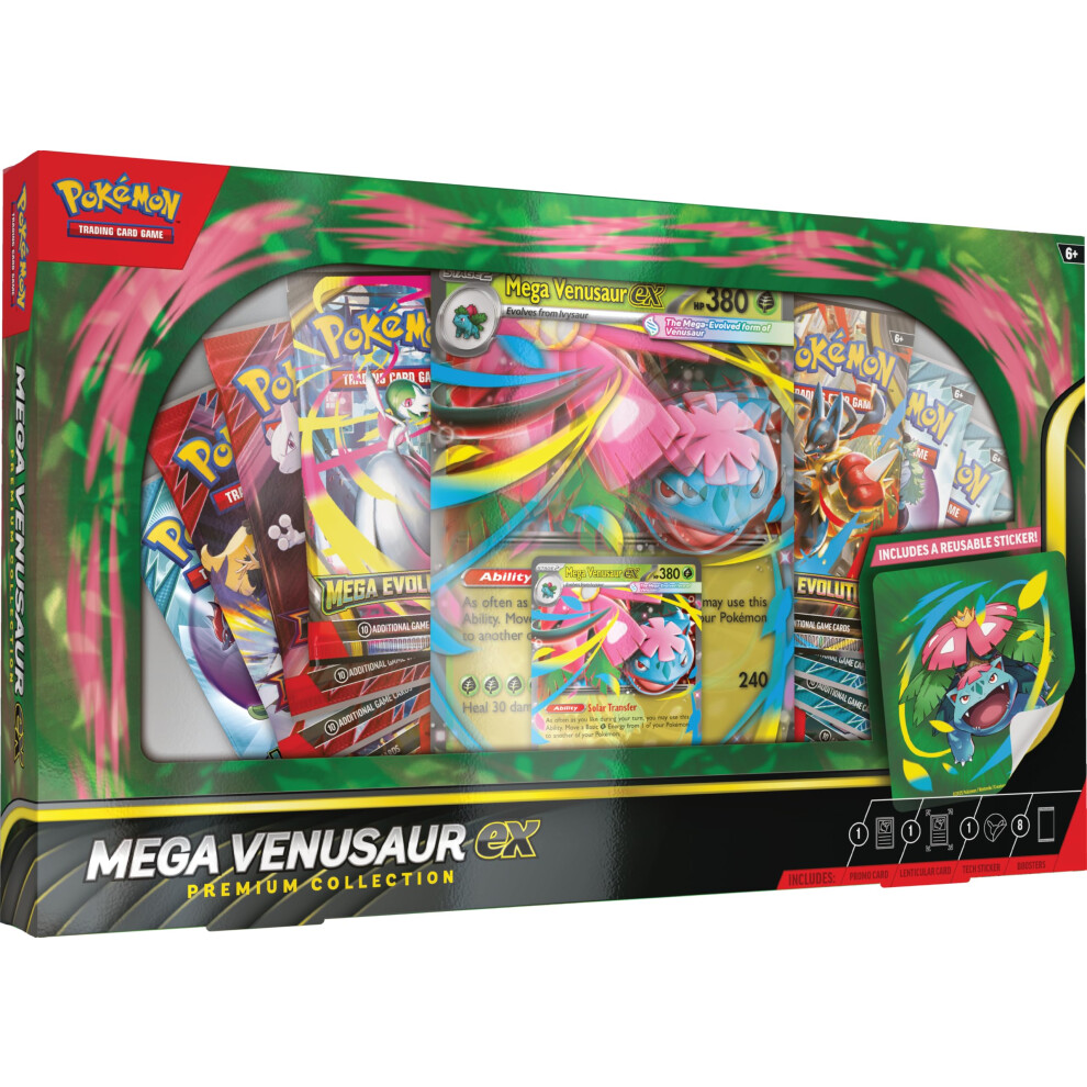 Pokémon Pok?Mon Tcg: Mega Venusaur Ex Premium Collection (1 Foil Promo Card, 1 Oversize Lenticular Promo Card & 8 Booster Packs)