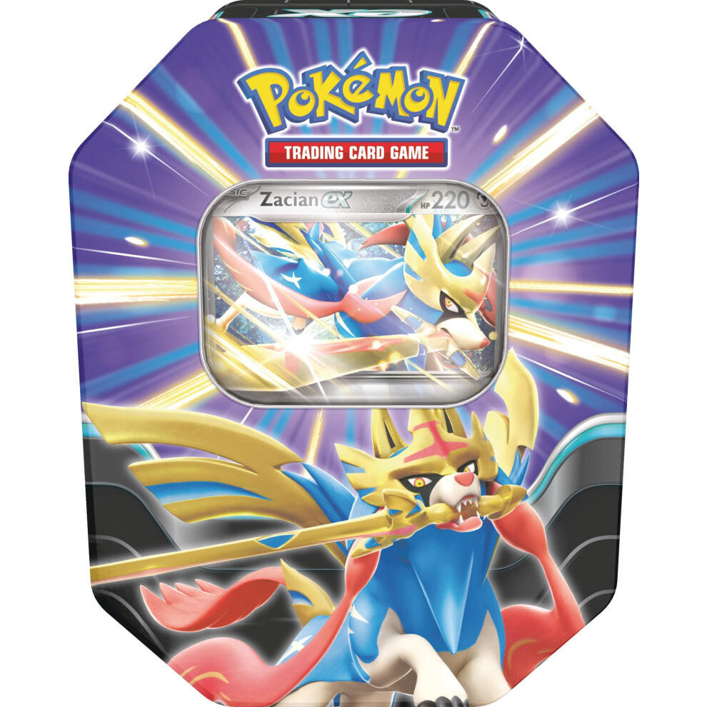 Pokémon Pok?Mon Tcg: Slashing Legends Tin ? Zacian Ex (1 Foil Promo Card & 4 Booster Packs)