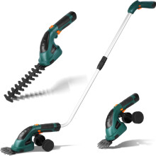 LIFERUN Cordless Hedge Trimmer, 2-in-1 Hedge Trimmer, Grass Trimmer Lawn with Telescopic Handle Rechargeable Battery and Charger for Garden, Lawn,