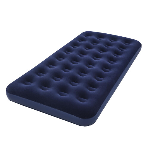 Bestway Bestway 67001E Flocked Air Bed Twin, Plastic, Polyster, Blue