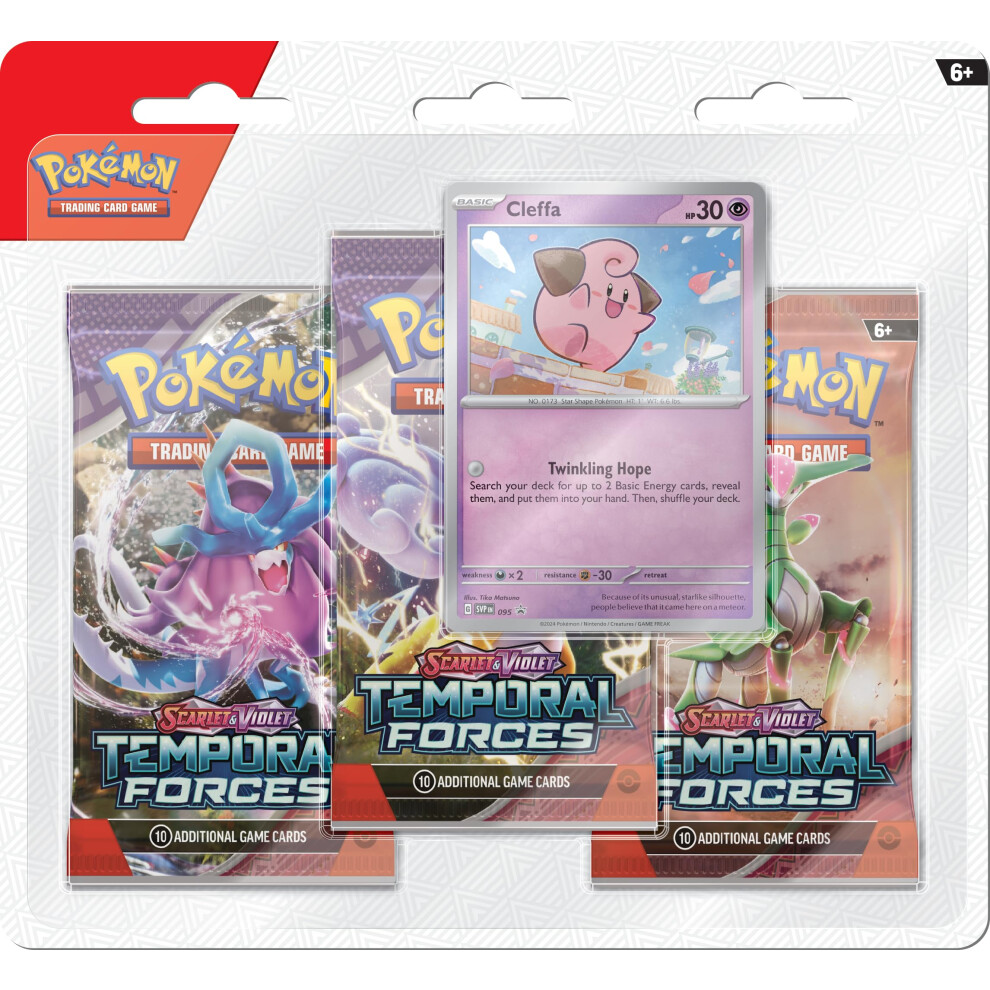 Pokémon Pok?Mon Tcg: Scarlet & Violet?Temporal Forces Triple Pack ? Cleffa (3 Booster Packs & 1 Foil Promo Card)
