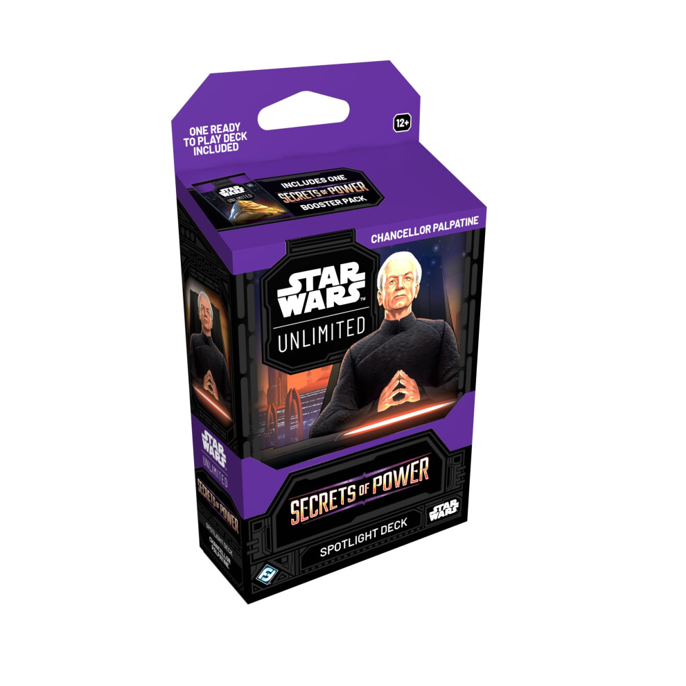 Asmodee Star Wars: Unlimited Tcg Secrets Of Power Chancellor Palpatine Spotlight Deck - Pre-Built 50-Card Ready-To-Play Deck With Booster Pack, Ages