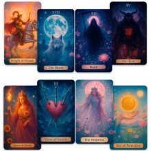 CRAFTERIAN Enchanted Gate Tarot ? 78 Cards Deck with Guidebook | Fantasy Witchy Celestial Tarot Cards for Beginners & Advanced Readers
