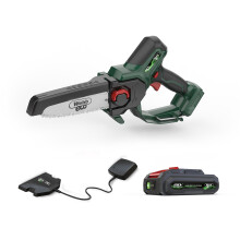 Webb Eco 20V Cordless 15cm/6inch Pruning Saw - 4.9m/s, 3/8 Chain Pitch, Easy Adjustment System, Lightweight Design, 3 Year Warranty, 2Ah Battery &