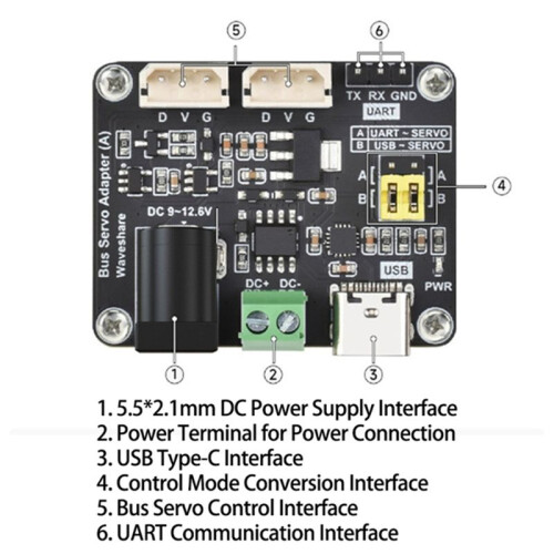 2X Serial Bus Servo Driver Board Integrates Servo Power Supply and Servo Controller for Raspberry Pi/for /ESP32 1