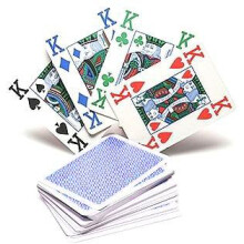 Copag 4 Colour 100% Plastic Playing Cards Poker Size Jumbo Index (Blue Back)